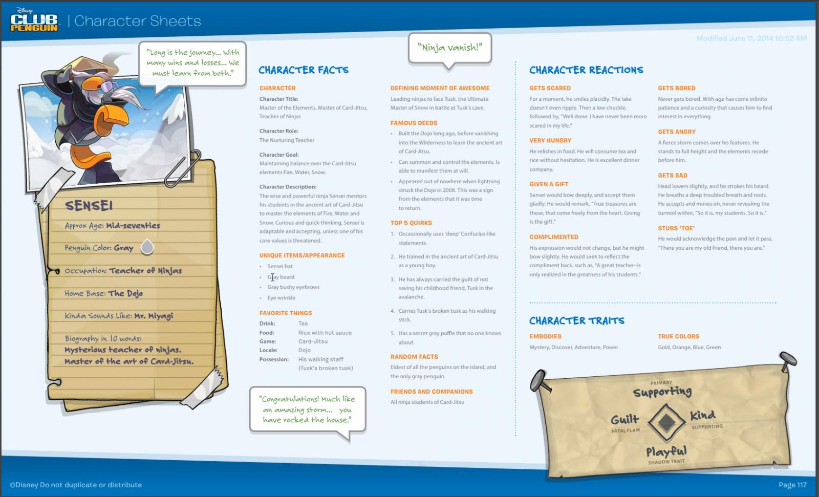 SENSEI character sheet from leaked documents