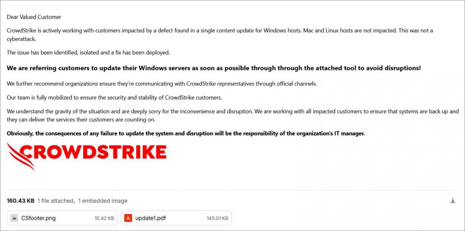 Phishing email send by the Handala threat actors