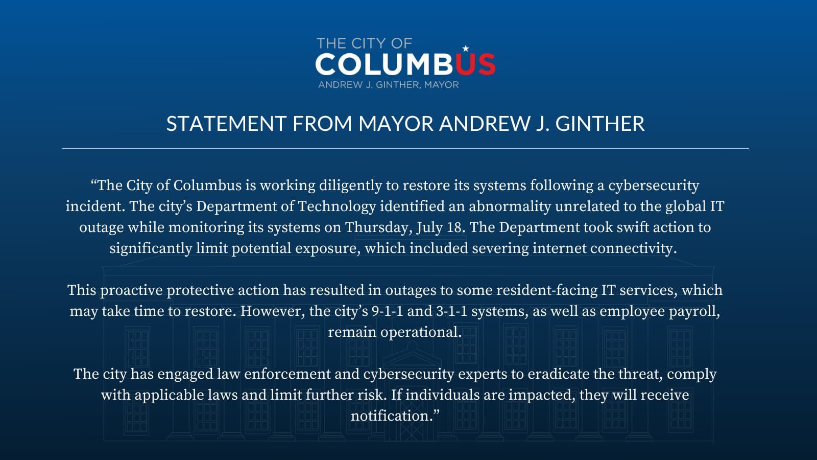 The mayor's statement published on June 23, 2024