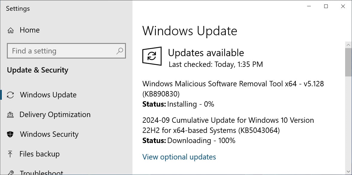 Windows 10 KB5043064 cumulative update preview