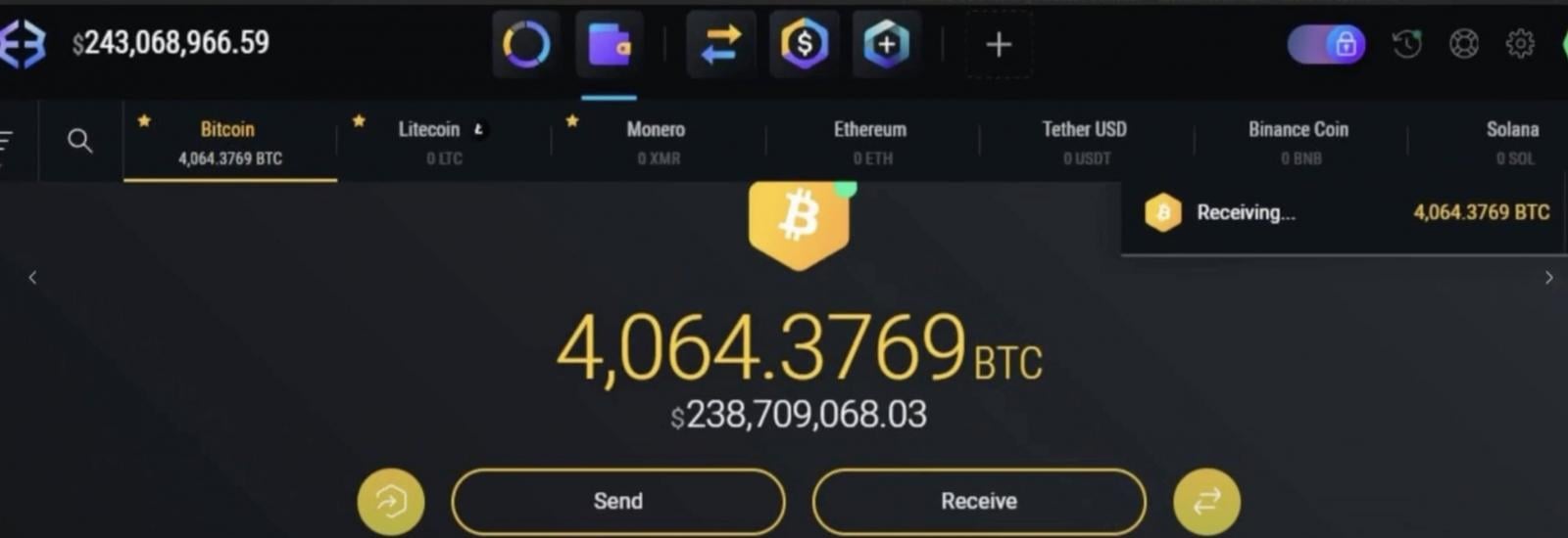 Stolen crypto being transfered