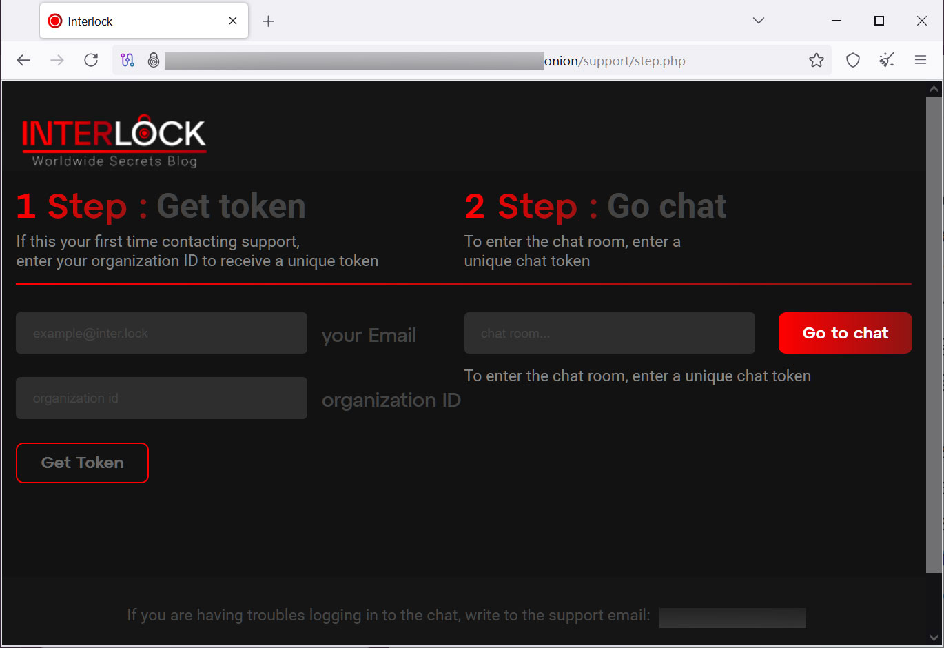 Interlock dark web negotiation site