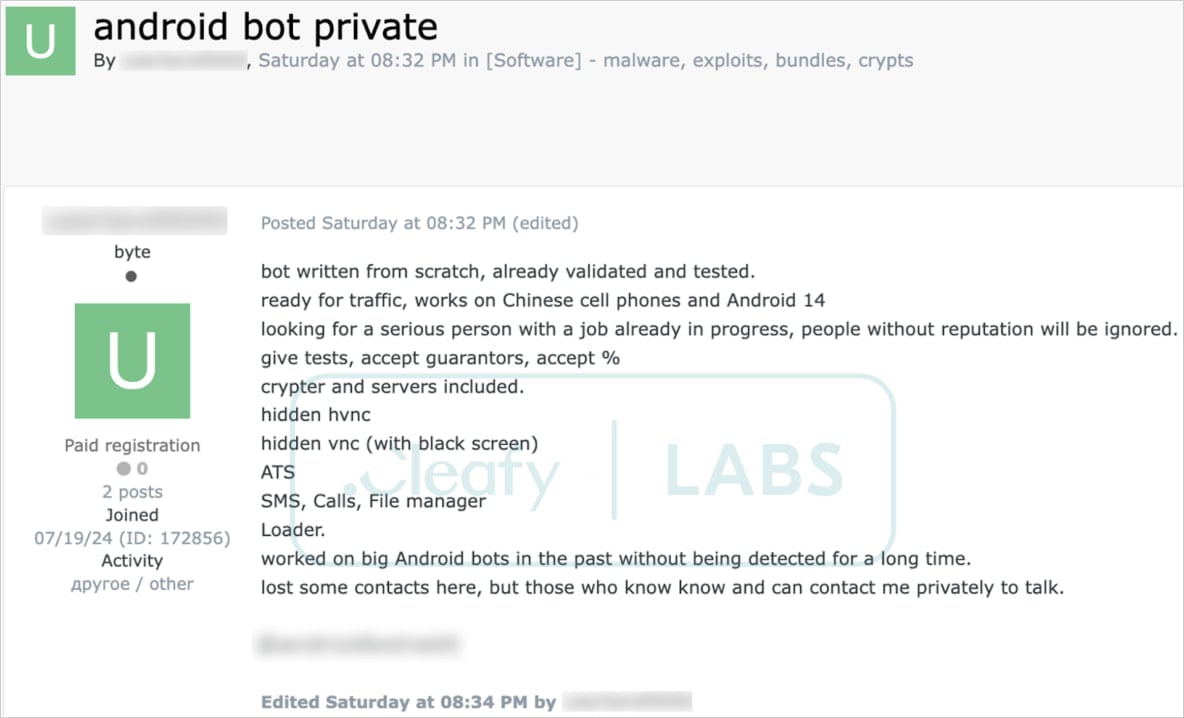 Creators claiming DroidBot was tested on Android 14