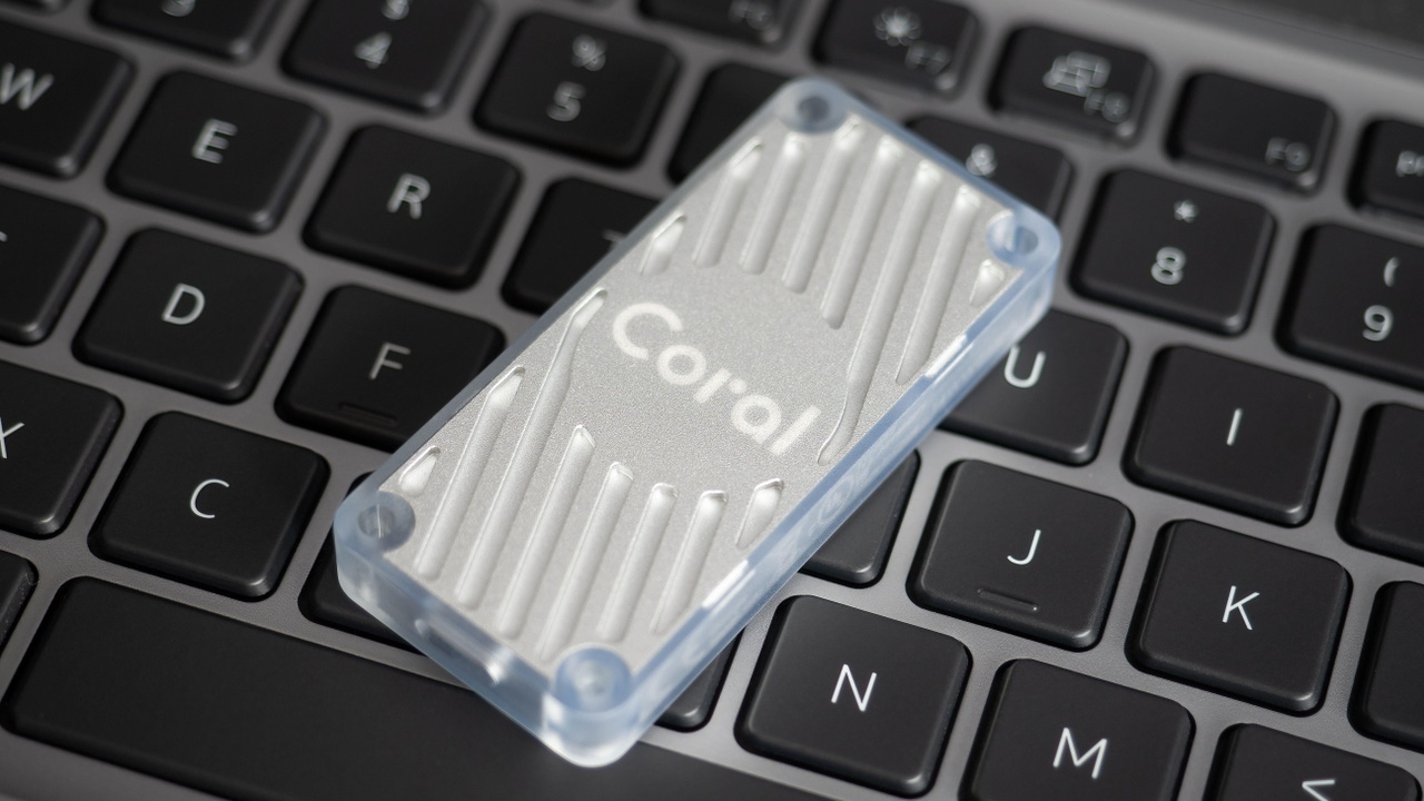 A Coral AI USB accelerator A Coral AI USB accelerator
