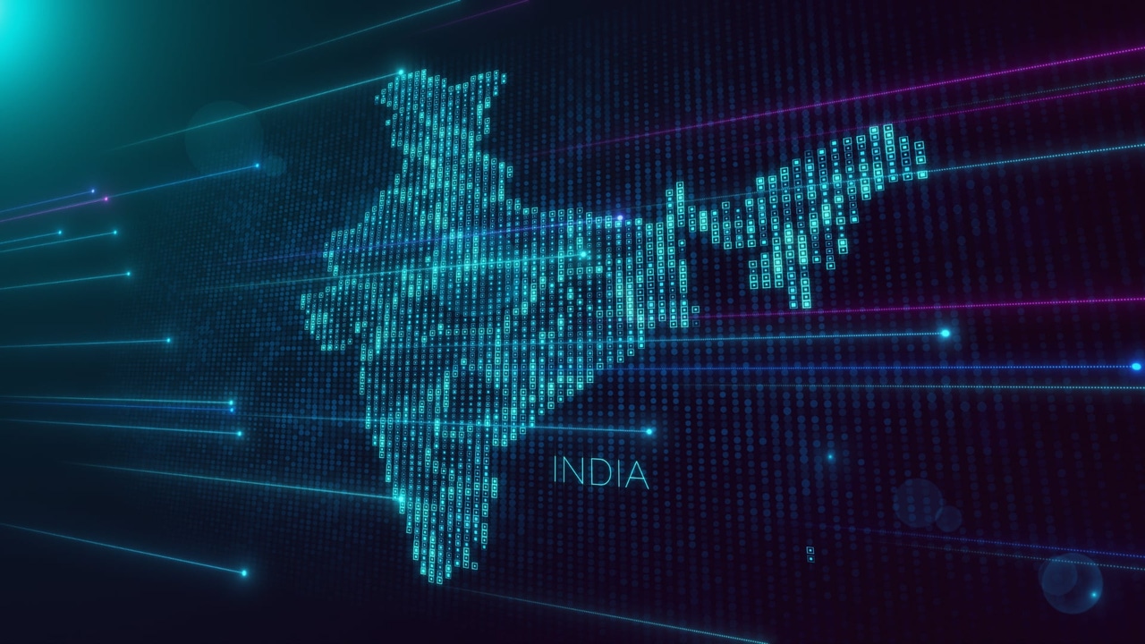 A digital map of India A digital map of India