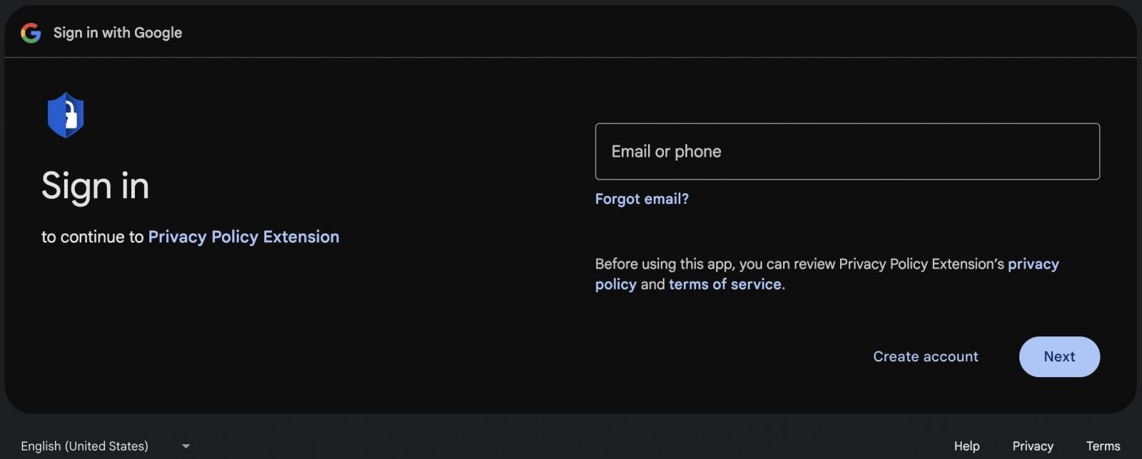 The malicious landing page hosted on Google