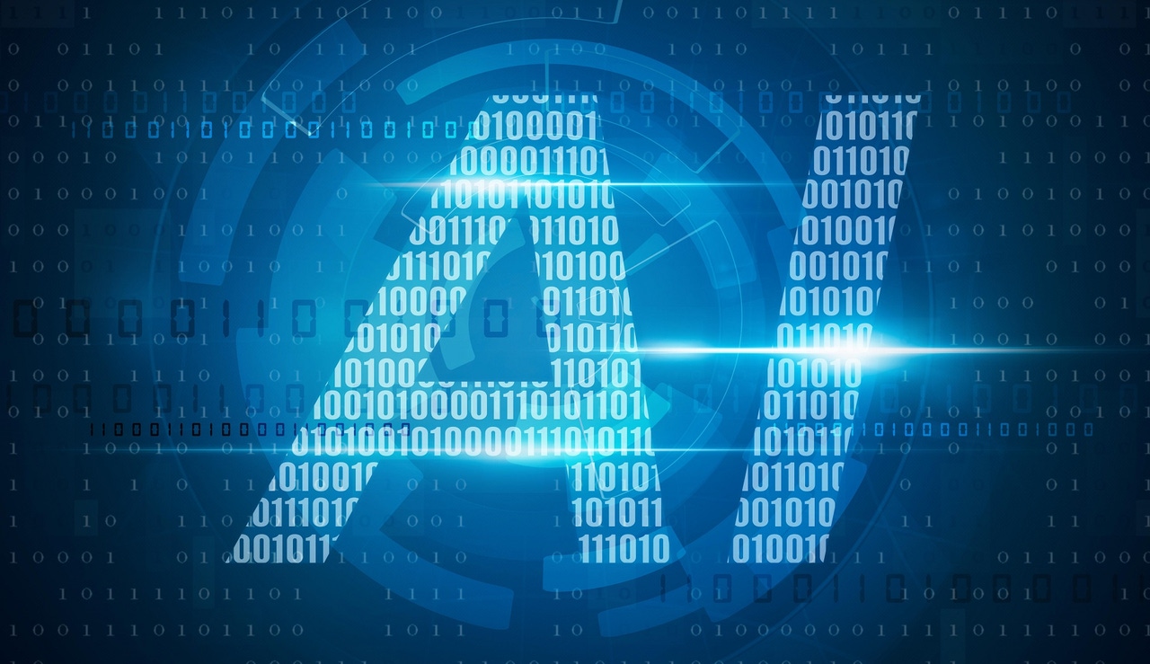 The letters AI made out of binary code The letters AI made out of binary code