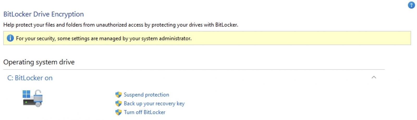 BitLocker security alert