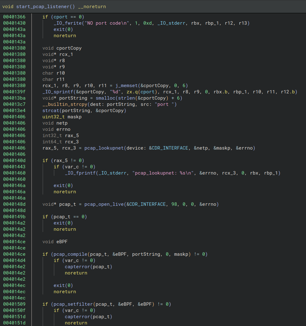 J-magic setting up an eBPF filter on specific interface and port