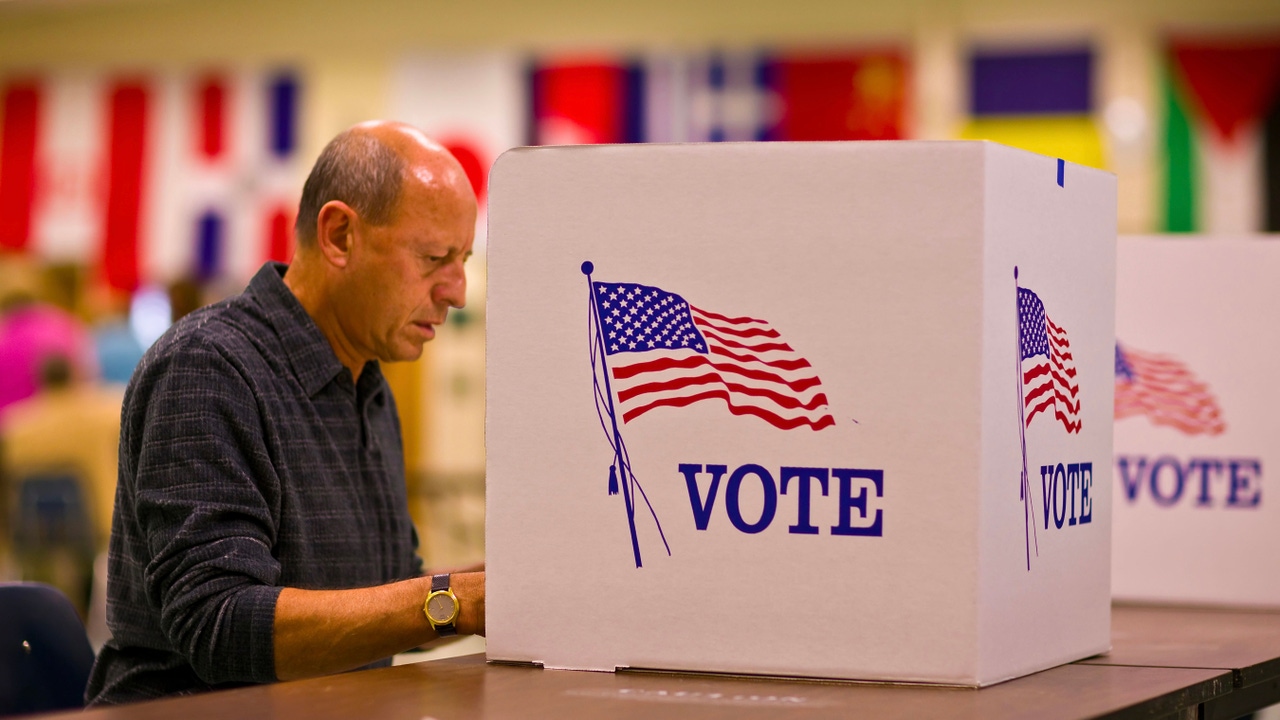 A voter at a voting poll