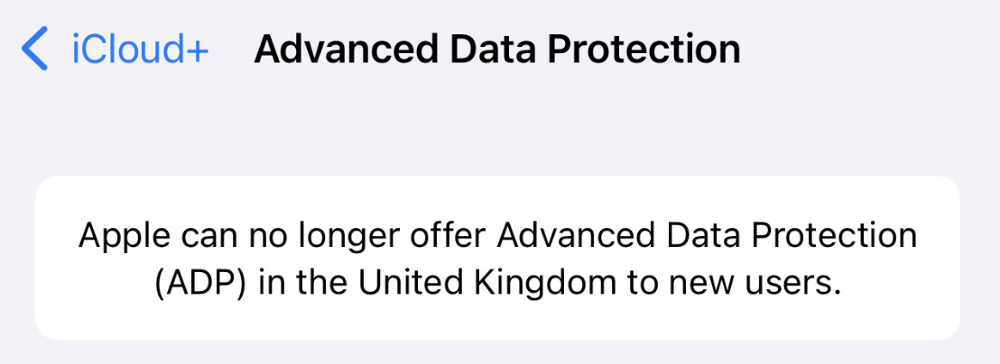 ADP unavailable in U.K.