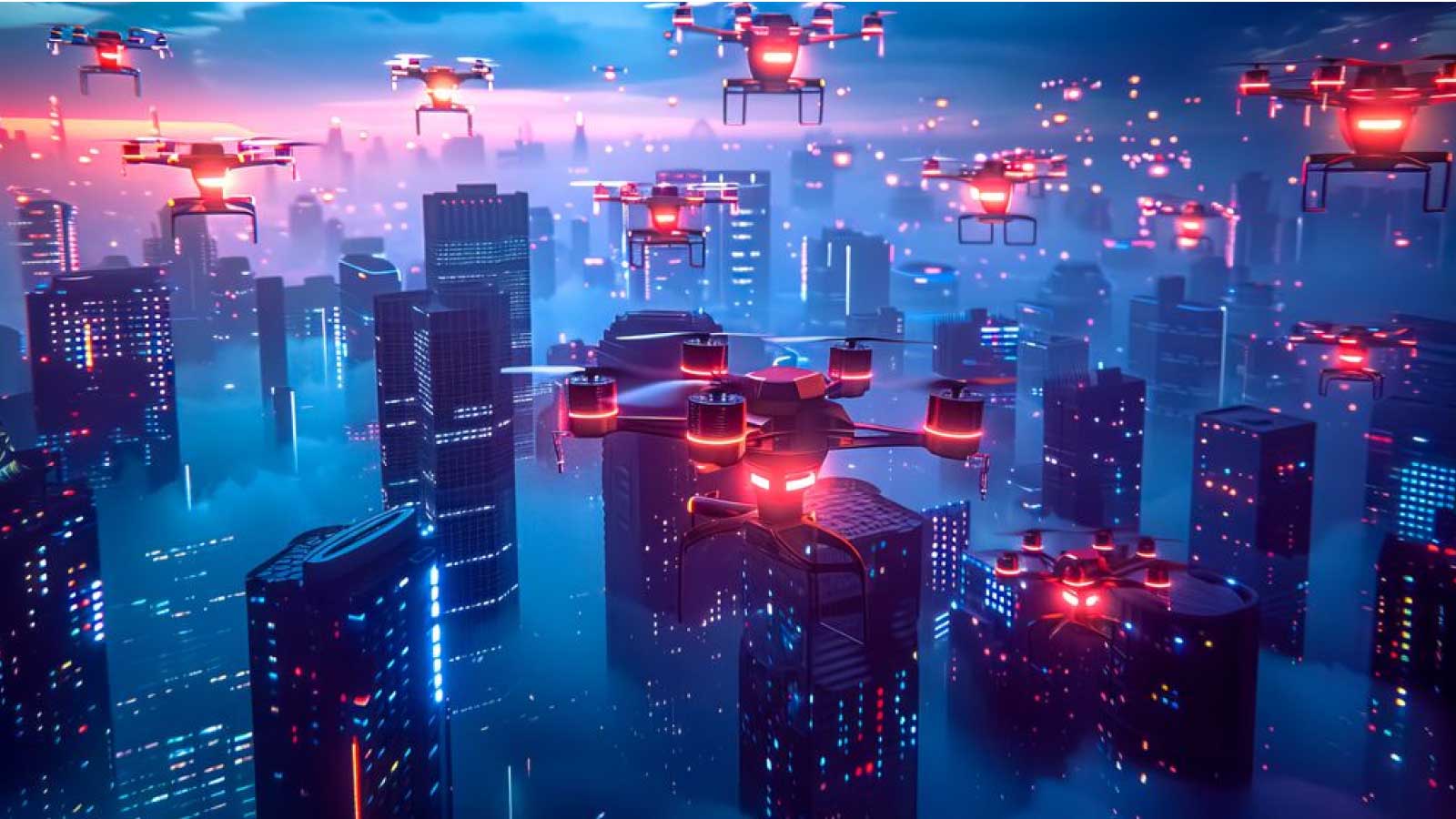 Drones in the sky