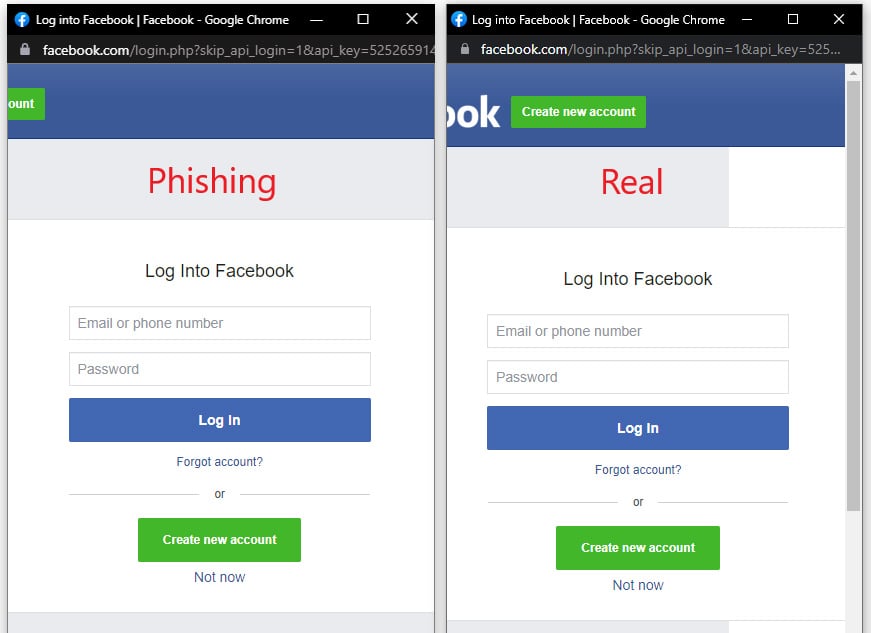 Facebook phishing page using the BitB framework