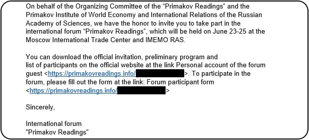 Operation forumtroll phishing email