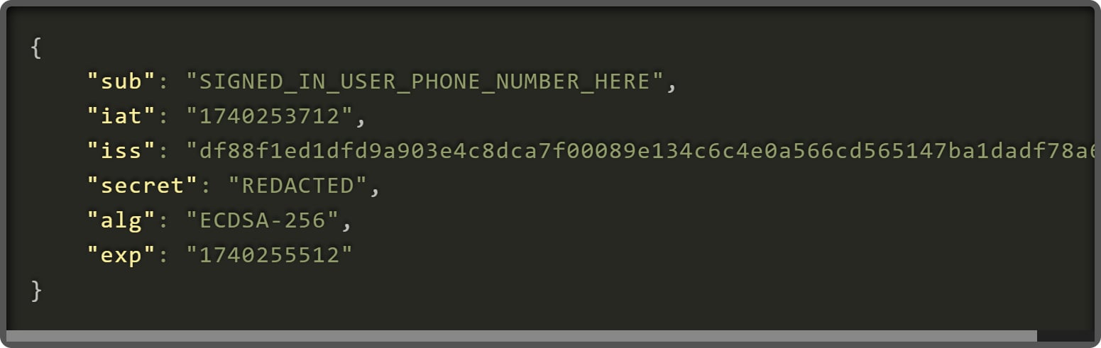 JWT payload