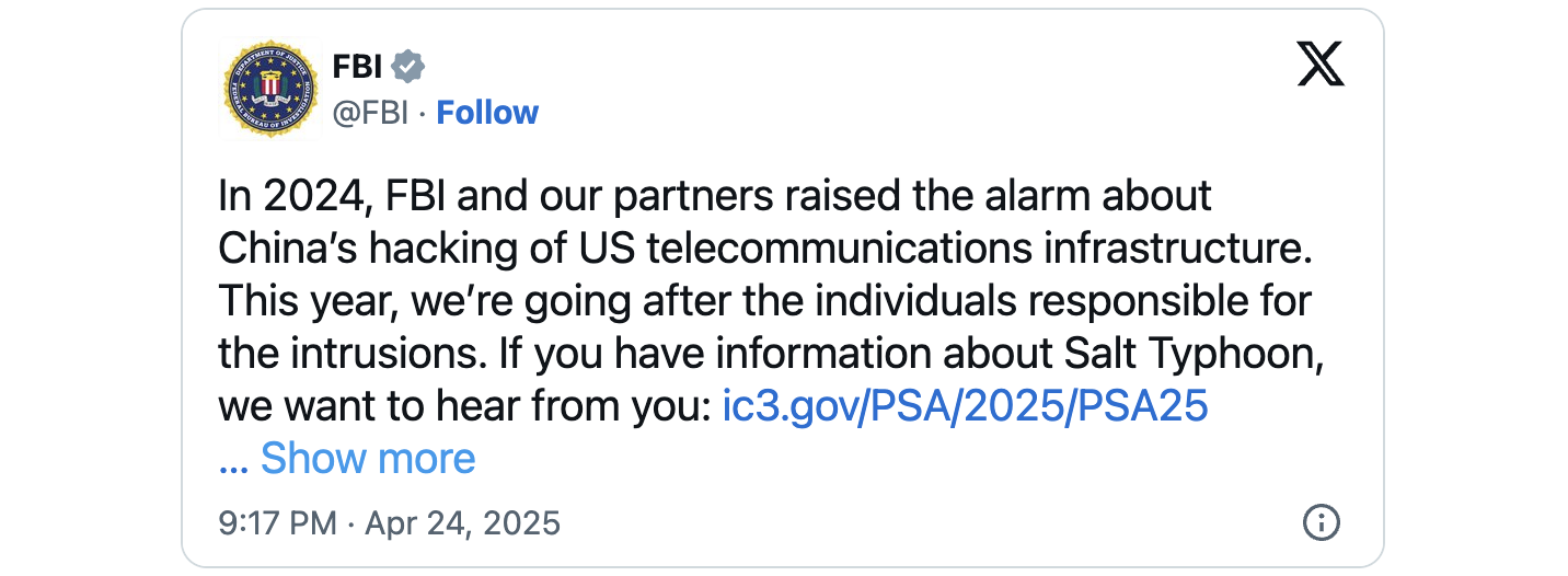 FBI Salt Typhoon