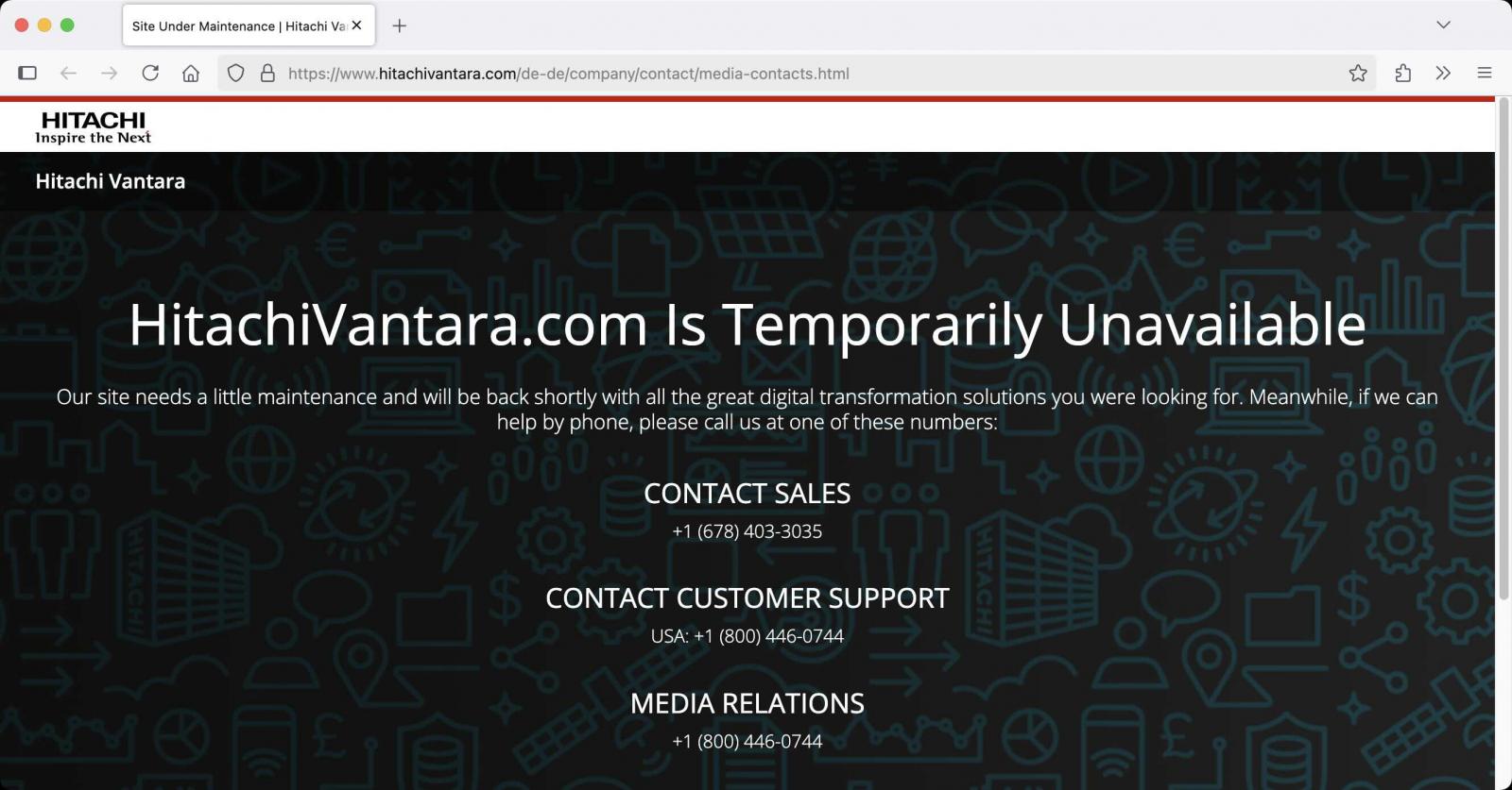 Hitachi Vantara offline