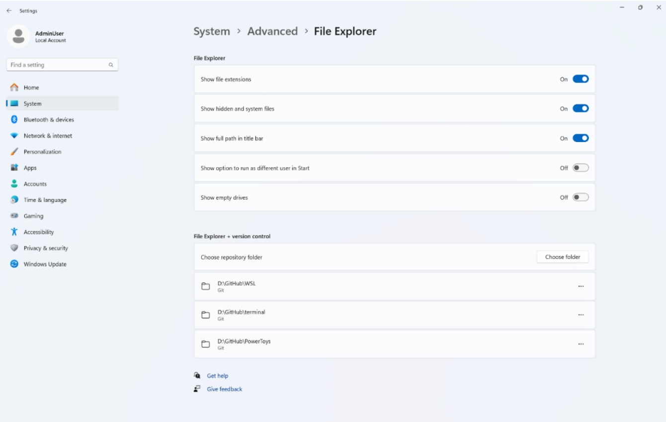 Advanced Settings