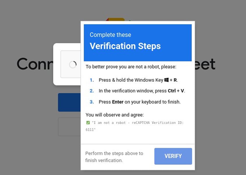 Fake CAPTCHA in a ClickFix attack
